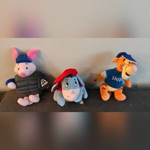 Disney Store Friends Of Pooh Baseball Plush Trio Piglet, Eeyore & Tigger